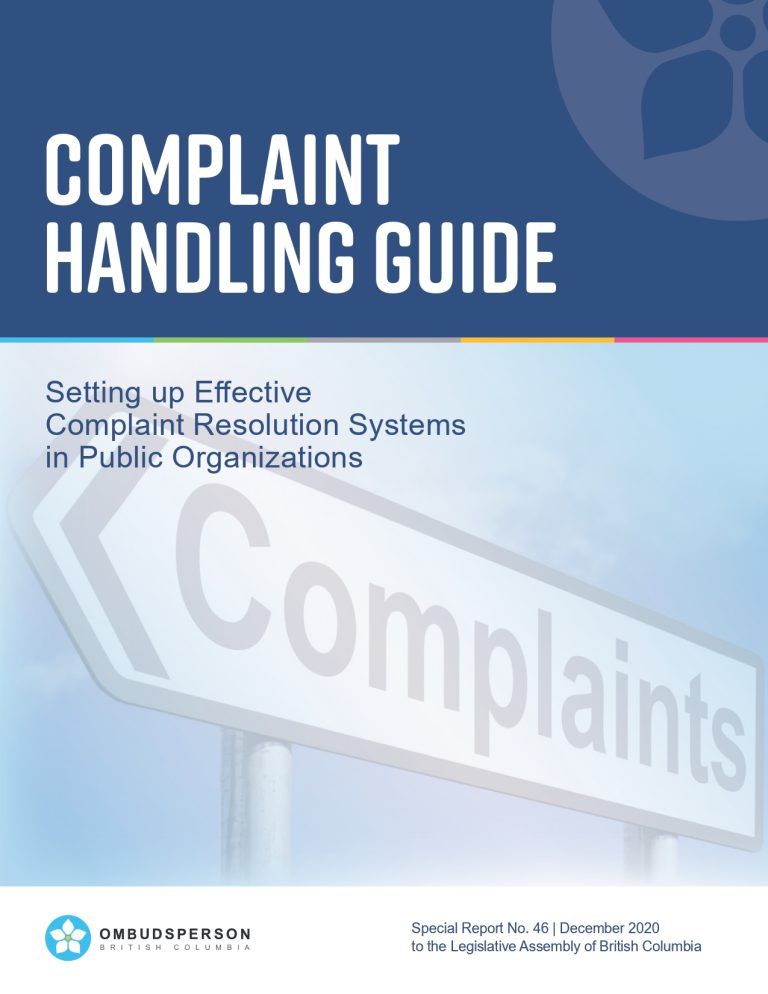 BC Complaint Handling Guide Cover Photo